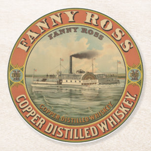Vintage advertentie voor Fanny Ross koper gedistil Ronde Kartonnen Onderzetter