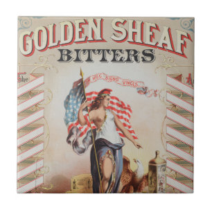 Vintage advertentie voor Golden Sheaf Bitters Tegeltje