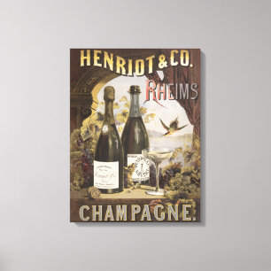 Vintage advertentie voor Henriot & Co. Reims Champ Canvas Afdruk