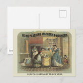 Vintage advertentie voor huiswasmachine en wringer briefkaart (Voorkant / Achterkant)