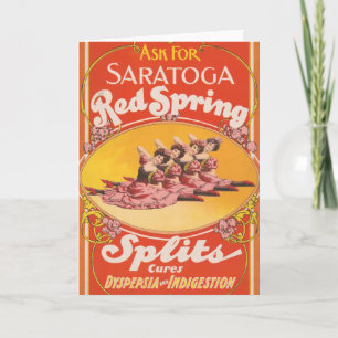 Vintage advertentie voor Saratoga Red Spring Split Kaart
