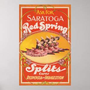 Vintage advertentie voor Saratoga Red Spring Split Poster