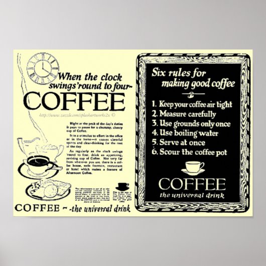 Vintage-advertenties op de koffieblikjes -1921 poster (Voorkant)