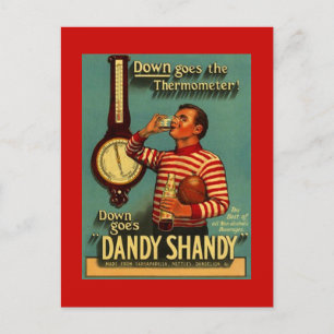 Vintage Adverteren Dandy Shandy drink Feestdagenkaart