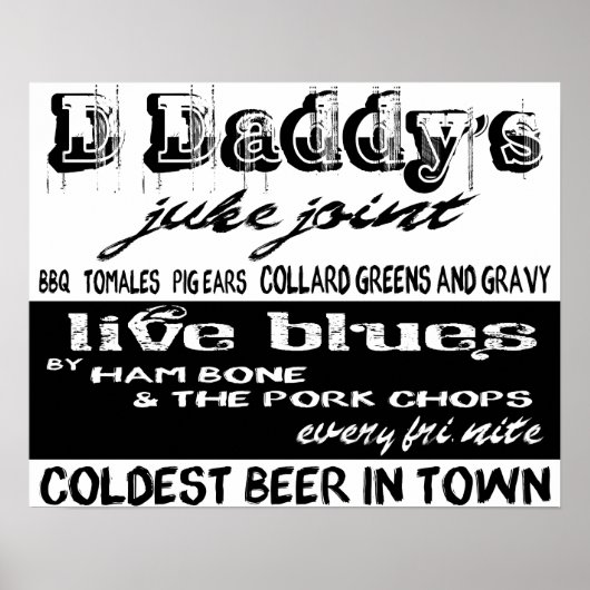 Vintage Adverteren Poster voor muziek (Voorkant)