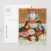 Vintage adverteren, reisposter, Madrid Briefkaart (Voorkant / Achterkant)