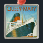 Vintage adverteren, RMS Queen Mary Metalen Ornament<br><div class="desc">adverteren,  RMS Queen Mary,  trans-Atlantische lijnboot</div>
