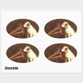 Vintage adverteren, zijn meesterstem ovale sticker (Vel)