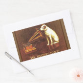 Vintage adverteren, zijn meesterstem rechthoekige sticker (Envelop)