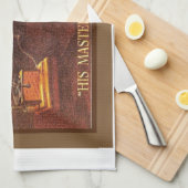 vintage adverteren, zijn meesterstem theedoek (Quarter Fold)