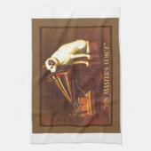 vintage adverteren, zijn meesterstem theedoek (Verticaal)