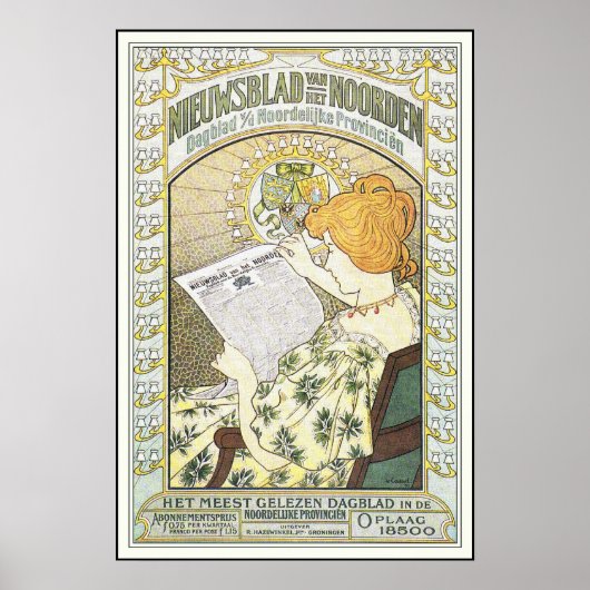 Vintage Advertising Poster: Dutch Newspaper Poster (Voorkant)