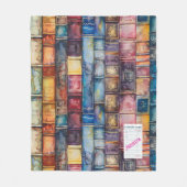 Vintage Aesthetic Stacked Books Fleece Deken (Voorkant)