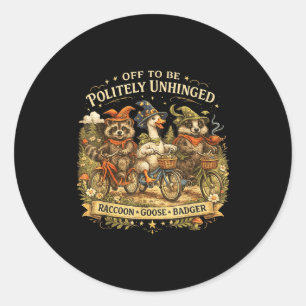 Vintage af om radicale linkse tuig wasbeer gans ronde sticker