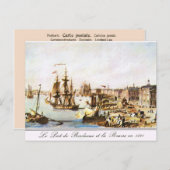 Vintage-afbeelding, Bordeaux-haven 1820 Briefkaart (Voorkant / Achterkant)