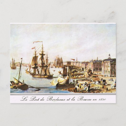 Vintage-afbeelding, Bordeaux-haven 1820 Briefkaart (Voorkant)