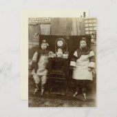Vintage-afbeelding, Chinese theemeisjes Briefkaart (Voorkant / Achterkant)