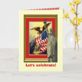 Vintage afbeelding, Patriottische symbolen Kaart (Gele Bloem)