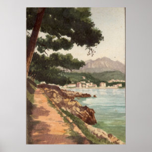 Vintage-afbeelding uit Menton, Franse afdruk Poster