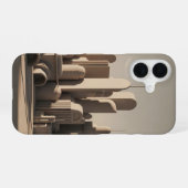 Vintage afgeronde stad iPhone 16 hoesje (Achterkant horizontaal)