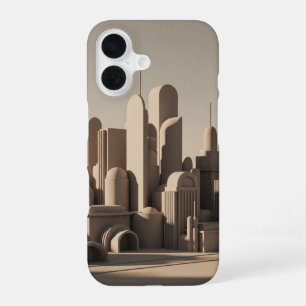 Vintage afgeronde stad iPhone 16 hoesje