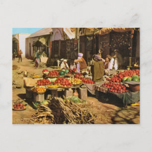 Vintage Afghanistan, straatmarkt in Kandahar Briefkaart
