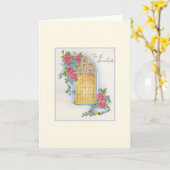 Vintage Afstuderen Wenskaart Kaart (Gele Bloem)