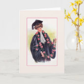Vintage Afstuderen Wenskaart Kaart (Gele Bloem)