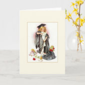 Vintage Afstuderen Wenskaart Kaart (Gele Bloem)
