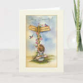 Vintage Afstuderen Wenskaart Kaart (Voorkant)