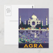 Vintage Agra Taj Mahal India Briefkaart (Voorkant / Achterkant)