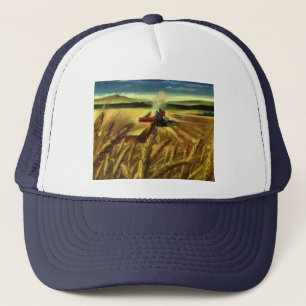 Vintage Agricultural Farm Business, Wheat Farming Trucker Pet