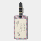 Vintage Air Mail Briefkaart Bagagelabel (Voorkant verticaal)