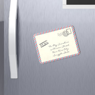 Vintage Air Mail Briefkaart Magneet