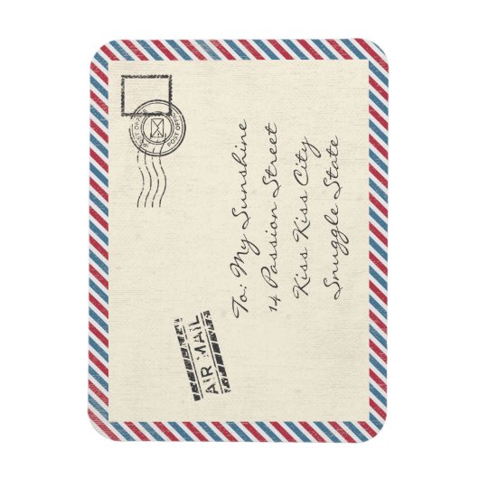 Vintage Air Mail Briefkaart Magneet (Verticaal)