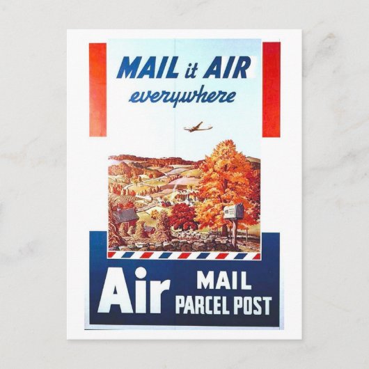 Vintage Air Mail Post Office Advertisement Briefkaart (Voorkant)