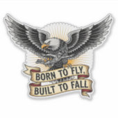 Vintage Airborne Vrijeval Skydive Adelaar Sticker (Voorkant)