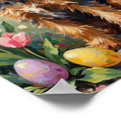 Vintage Airedale Terrier Easter Garden Art Poster (Hoek)