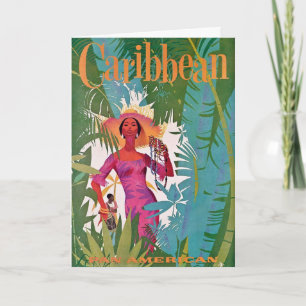 Vintage Airline Caribbean Travel Briefkaart