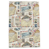 Vintage Airmail Avontuur (2) Medium Cadeauzakje (Voorkant)