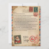 Vintage Airmail Santa Letter | Personalized Kaart (Voorkant)