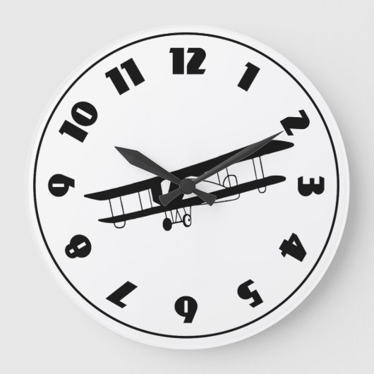 Vintage Airplane Clock Grote Klok (Voorkant)