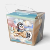 Vintage Airplane Penguin Boy Baby Shower  Bedankdoosjes (Achterkant)