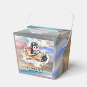 Vintage Airplane Penguin Boy Baby Shower  Bedankdoosjes (Voorkant Zijde)