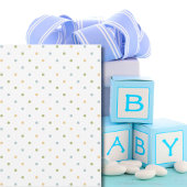 Vintage Airplane Rainbow Clouds Boy Baby Shower Kaart