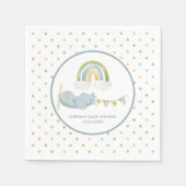 Vintage Airplane Rainbow Clouds Boy Baby Shower  Servet (Voorkant)