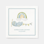 Vintage Airplane Rainbow Clouds Boy Baby Shower  Servet (Voorkant)