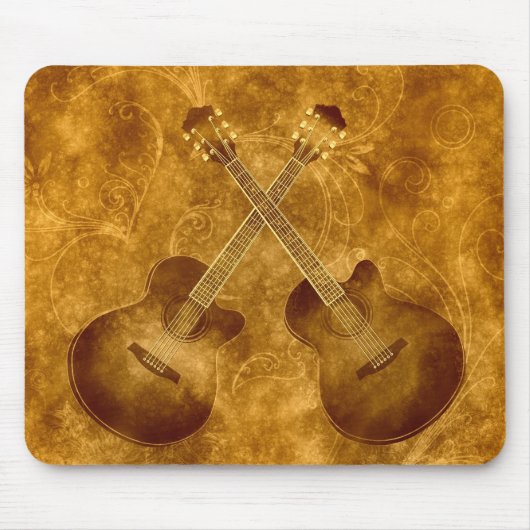 Vintage Akoestische Gitaren Muismat (Voorkant)