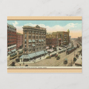 Vintage Akron Ohio Reisbriefkaart Briefkaart