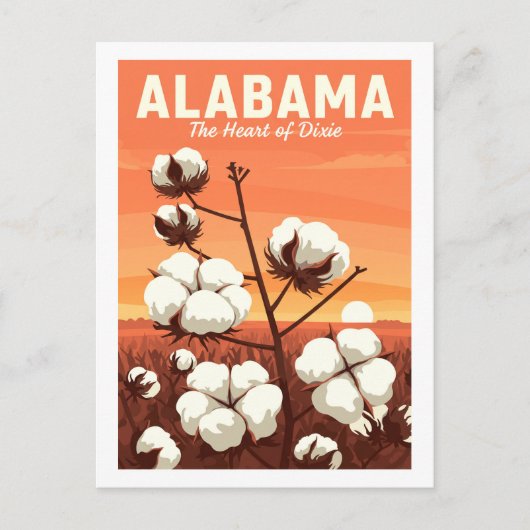 Vintage Alabama Briefkaart (Voorkant)